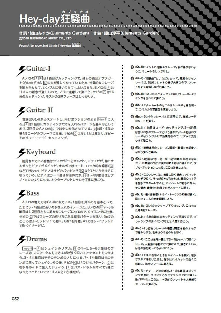 BanG Dream!(Anime) Official Band Score Afterglow - Sheet Music Book