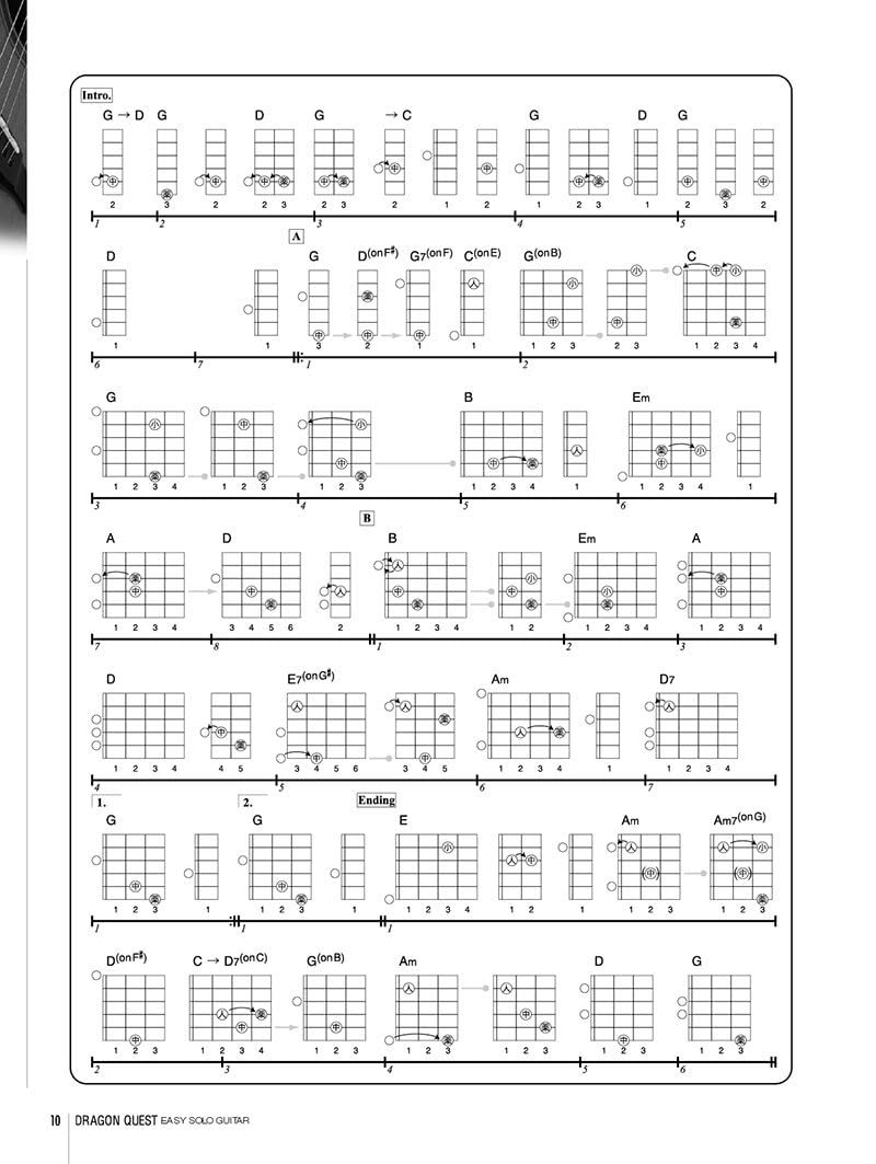 Dragon Quest: Guitar Solo(Pre-Intermediate) TAB Sheet Music Book