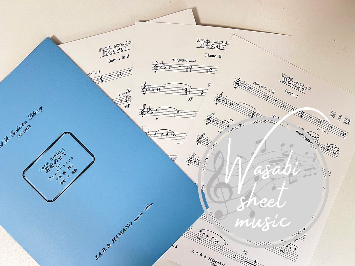 Carrying You(Kimi wo Nosete) from "Laputa: Castle in the Sky": Orchestra(Score and Parts) Sheet Music Book