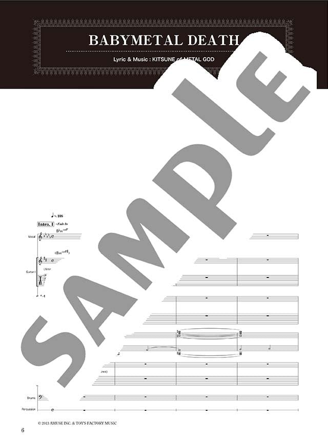 Official J-Rock Band Score; BABYMETAL "BABYMETAL" - Sheet Music Book