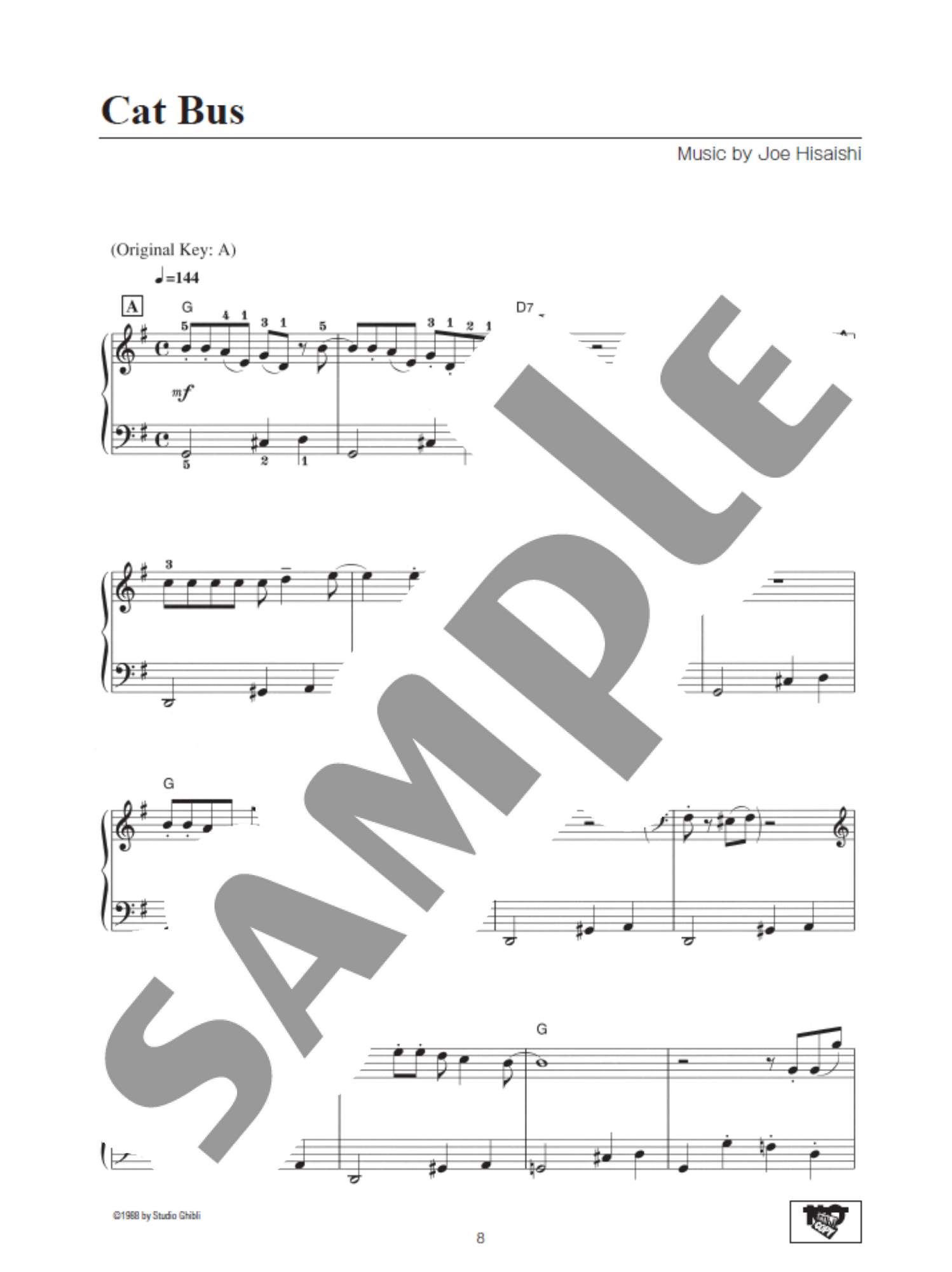 My Neighbor Totoro(Studio Ghibli) Piano Solo / English Edition - sample page 1