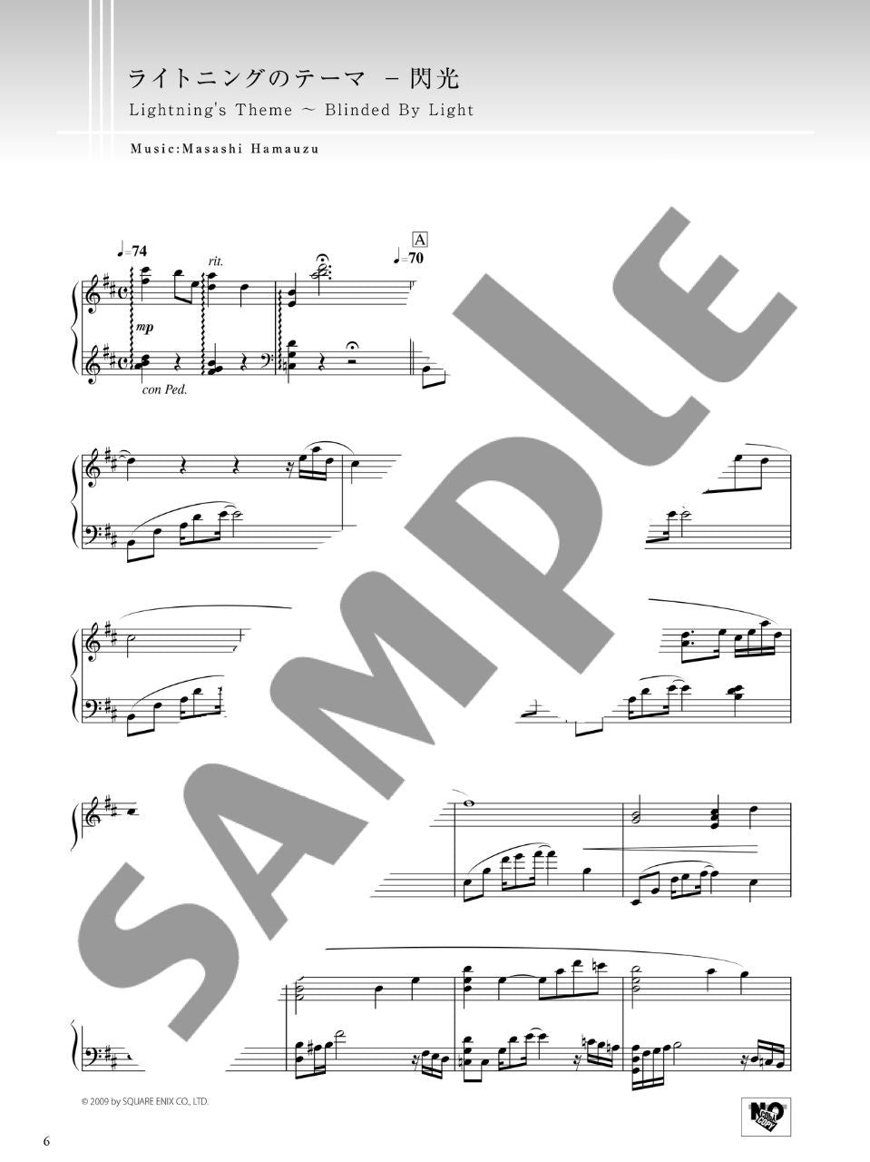 Final Fantasy XIII Piano Collection Piano Solo - Sheet Music Book - sample page 1