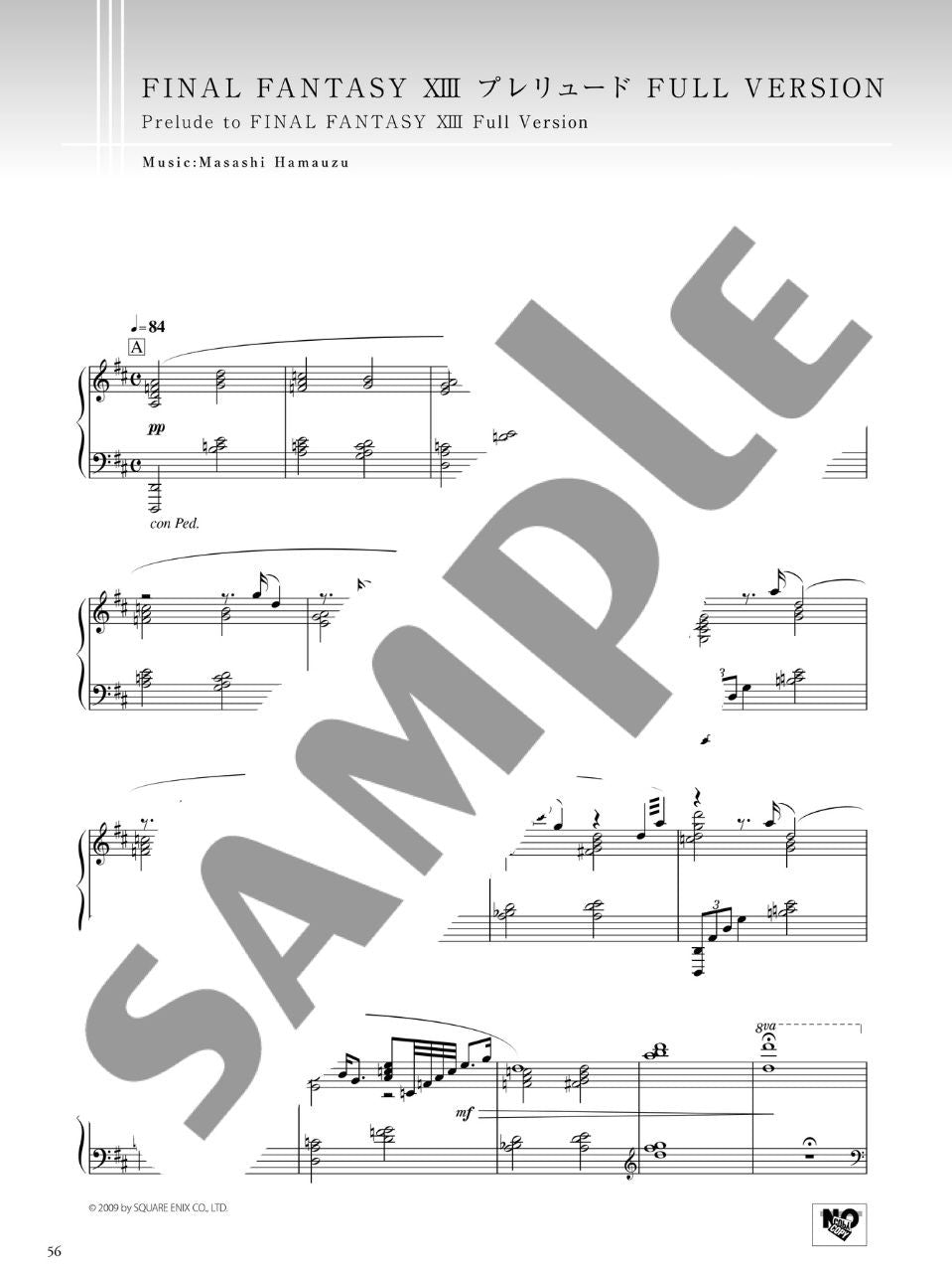 Final Fantasy XIII Piano Collection Piano Solo - Sheet Music Book - sample page 4