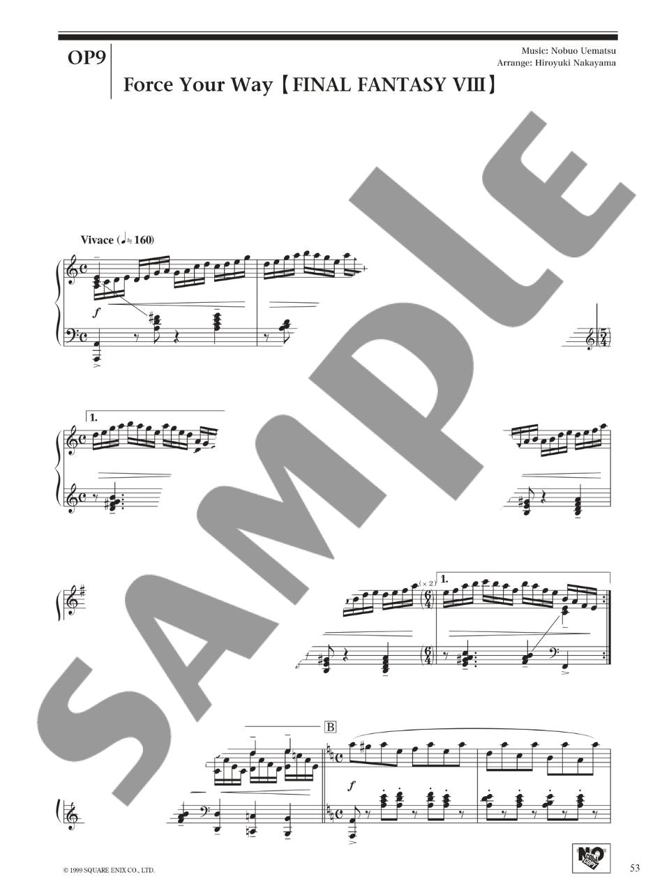 PIANO OPERA FINAL FANTASY VII / VIII / IX: Piano Solo - Sheet Music Book