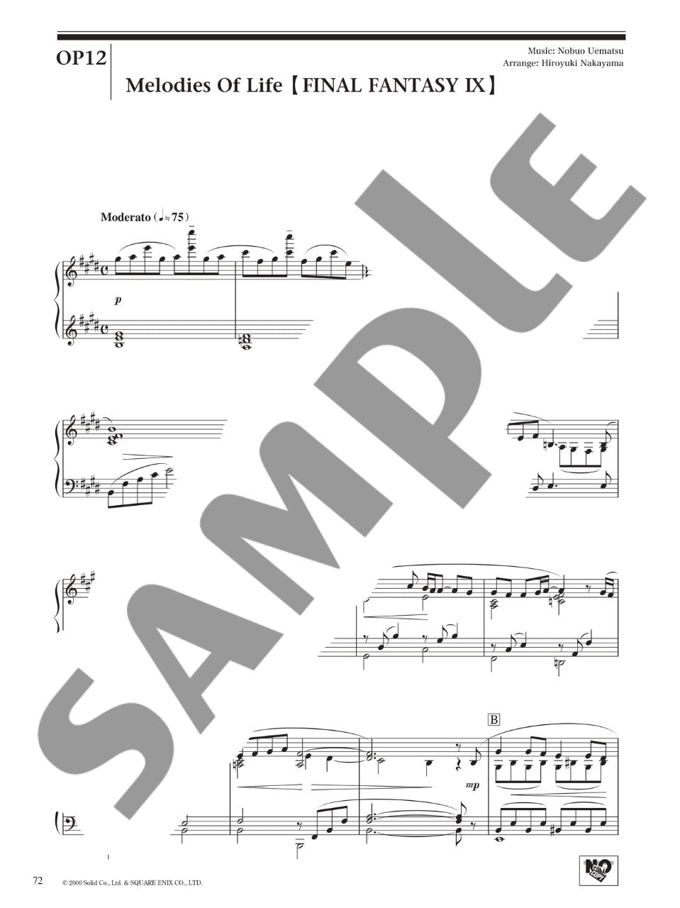 PIANO OPERA FINAL FANTASY VII / VIII / IX: Piano Solo - Sheet Music Book