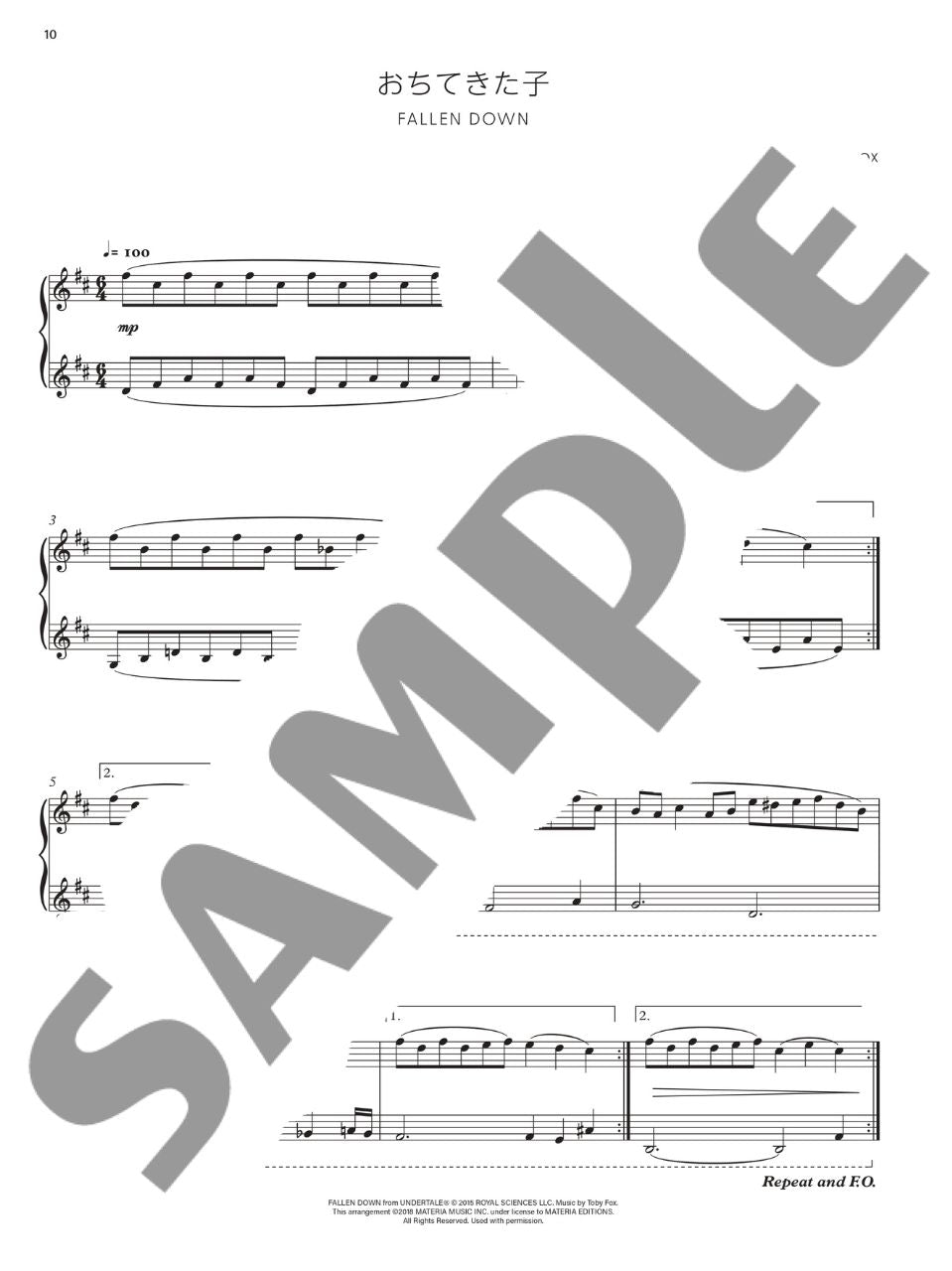 UNDERTALE Complete Piano Score: Piano Solo (with Toby Fox Interview) (Japanese Edition) - Sheet Music Book - sample page 1