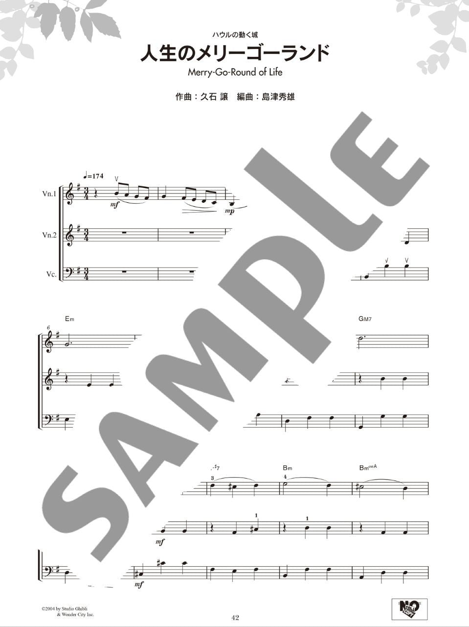 String Ensemble de Studio Ghibli (Duet and Trio) - Sheet Music Book - sample page 4