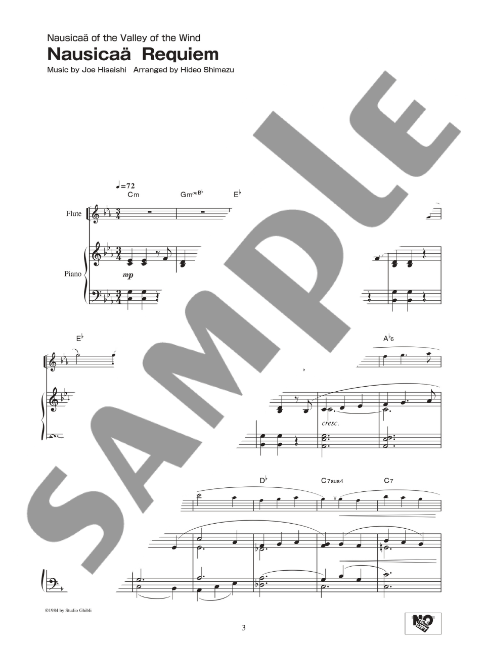 Studio Ghibli Songs for Flute and Piano Vol.1 / English Edition - sample page 1