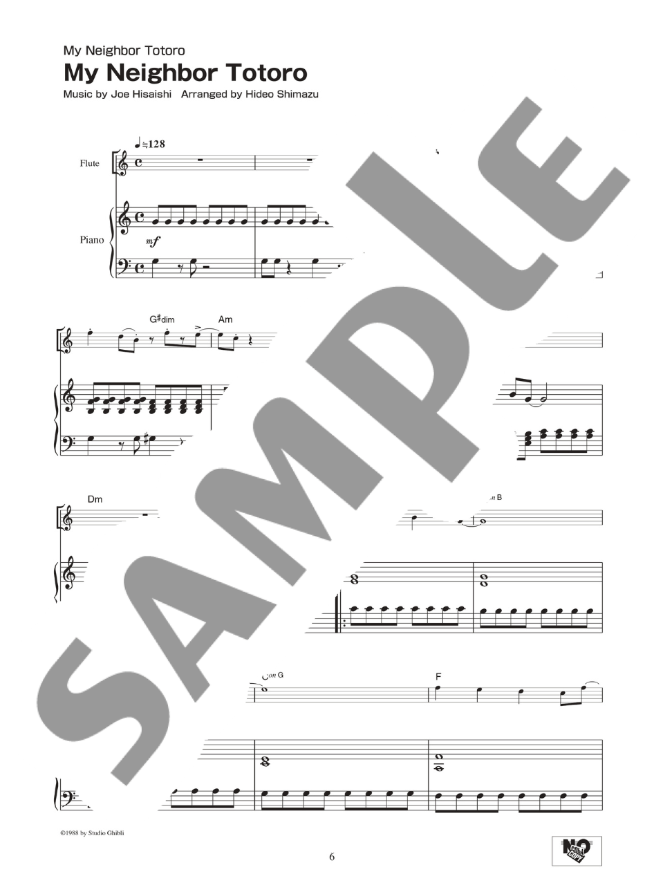 Studio Ghibli Songs for Flute and Piano Vol.1 / English Edition - sample page 2