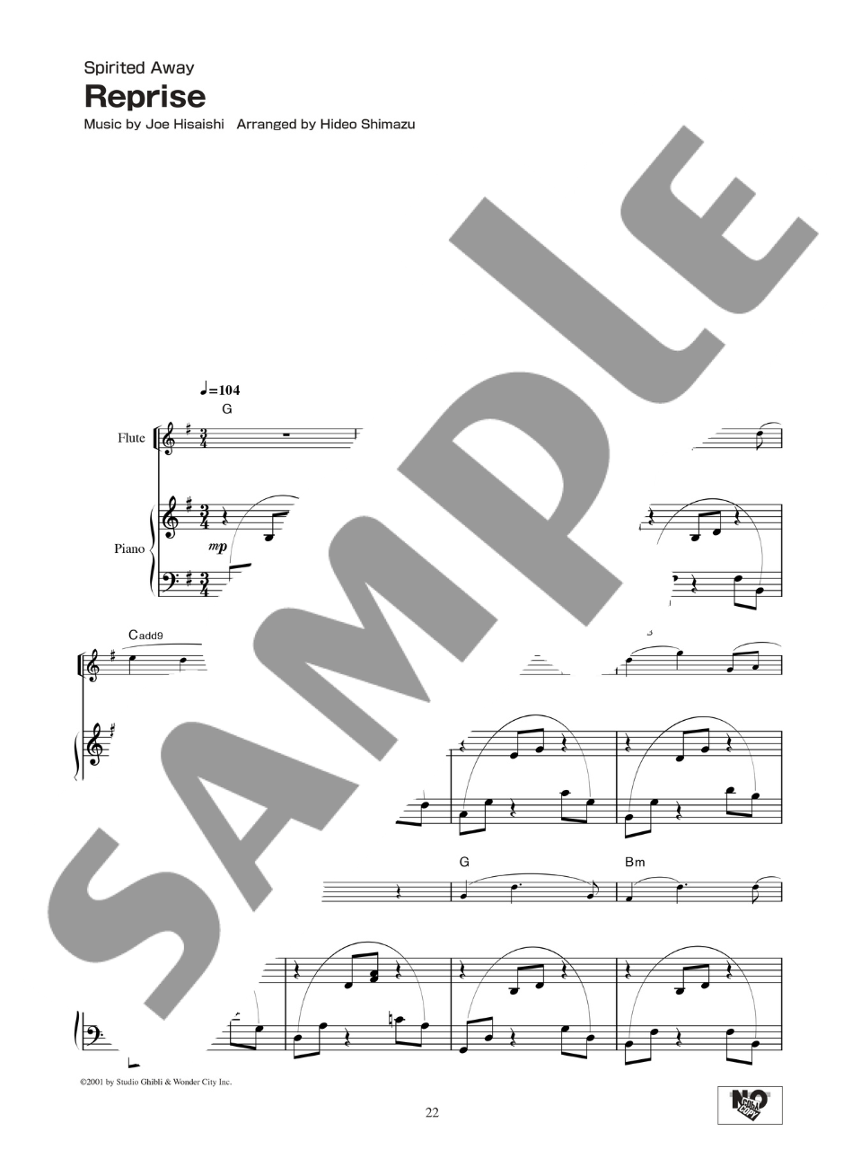 Studio Ghibli Songs for Flute and Piano Vol.1 / English Edition - sample page 5