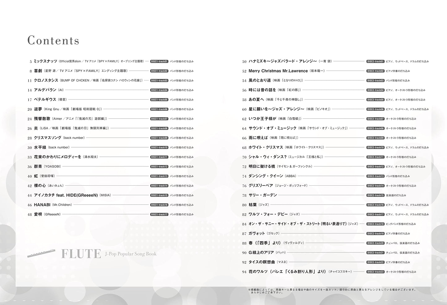 J-POP Popular Song Book Flute Solo w/CD(Backing Tracks)(Upper-Intermediate) Sheet Music Book