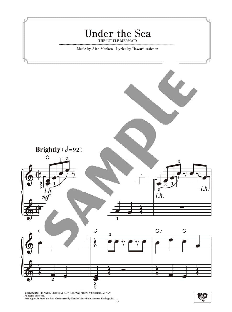 Disney Princess Vol. 1 Piano Solo (Beginner) Sheet Music Book/English Version