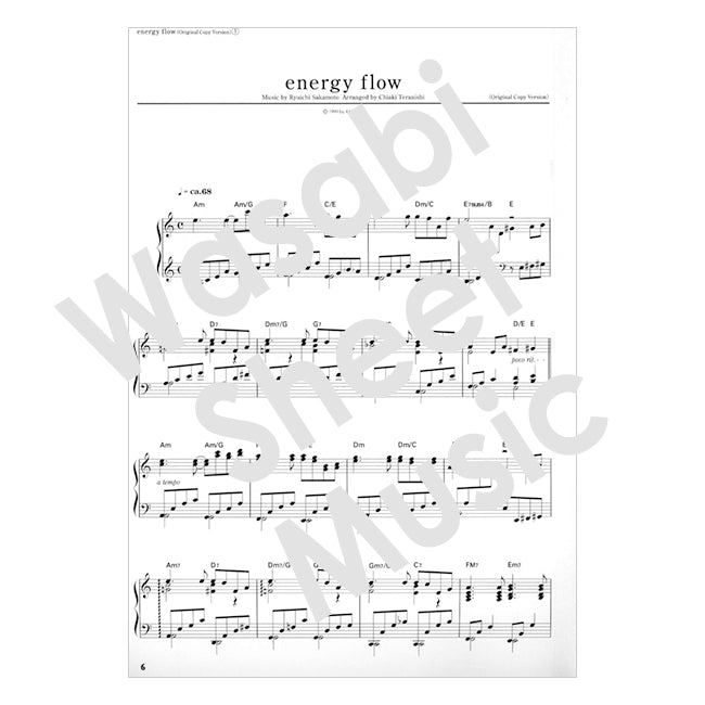 Ryuichi Sakamoto~ energy flow~ for Piano Solo Sheet Music Book - Easy to Intermediate